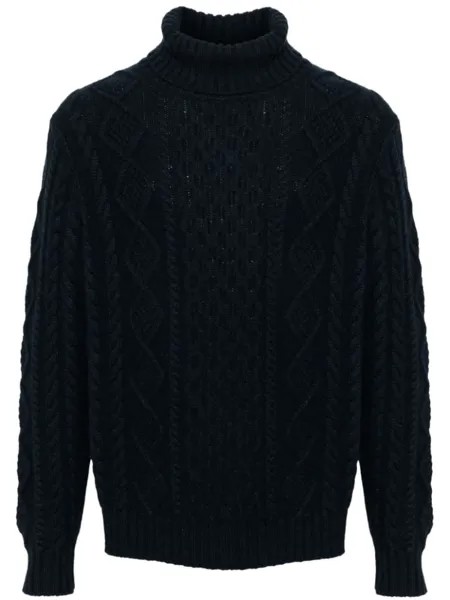 Kiton свитер фактурной вязки, синий