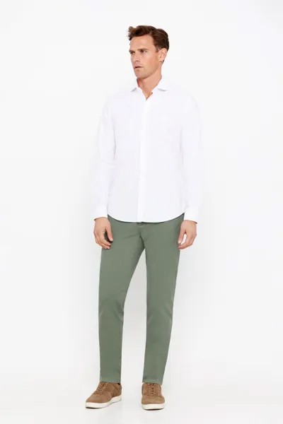 Узкие брюки чиносы Cortefiel, бледно-зеленый
