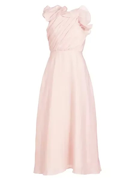 Платье миди без рукавов Genesis с рюшами Aje, цвет soft pink