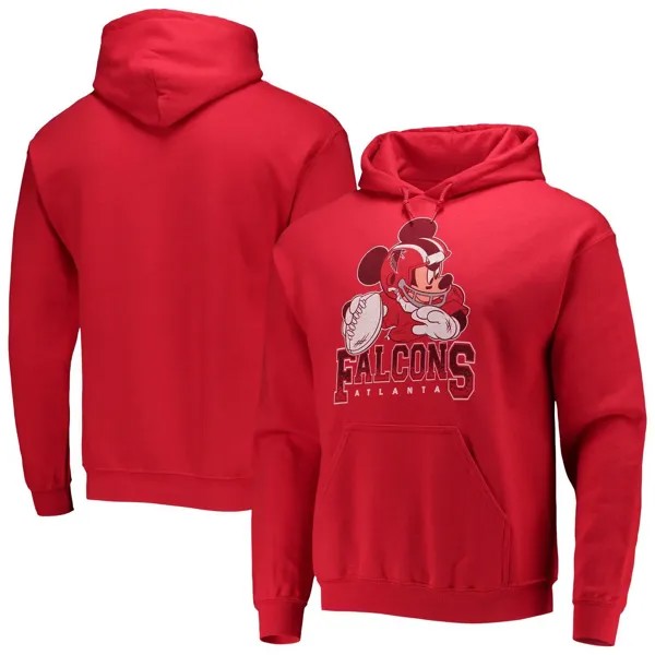 Мужской красный пуловер с капюшоном Junk Food Atlanta Falcons Disney Mickey Quarterback