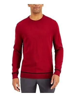 ALFANI Мужской красный свитер с круглым вырезом классического кроя S
