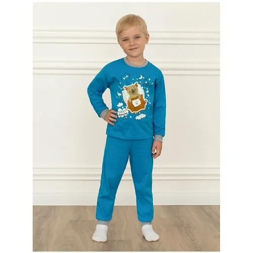 Пижама Утенок, брюки, размер 110, голубой