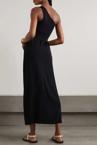 MATTEAU + NET SUSTAIN платье макси на одно плечо из эластичного трикотажа, черный
