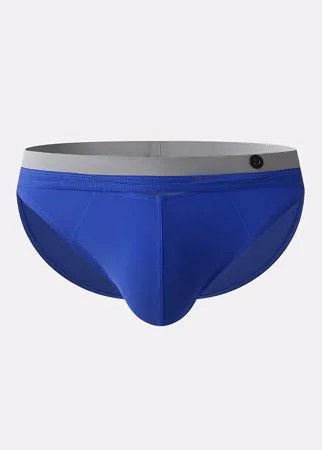 Мужские однотонные Сексуальный Swim Short Briefs Button Quick Dry Swinwear