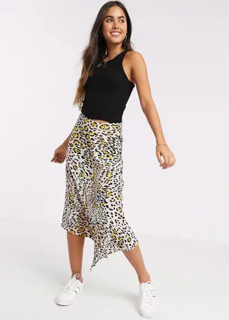 Асимметрическая юбка с леопардовым принтом Vila-Мульти