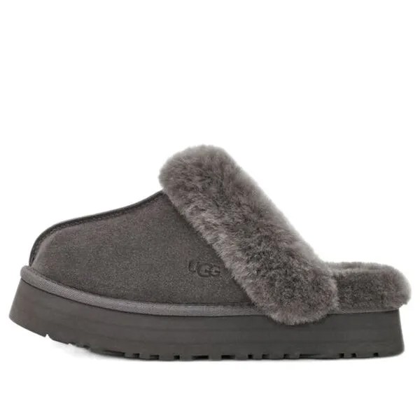 Модные сандалии дискетта пух тапочки Ugg, серый