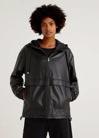 Кожаная куртка женская United Colors of Benetton 21A_2IVR536R3 черная 38