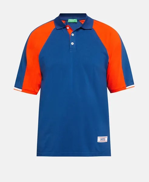Трикотажная рубашка-поло United Colors of Benetton, синий