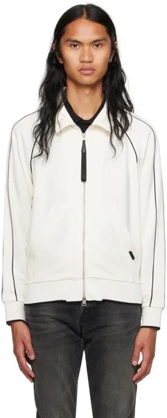 Белая спортивная куртка с окантовкой TOM FORD