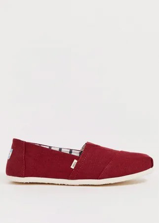 Бордовые парусиновые эспадрильи TOMS-Красный