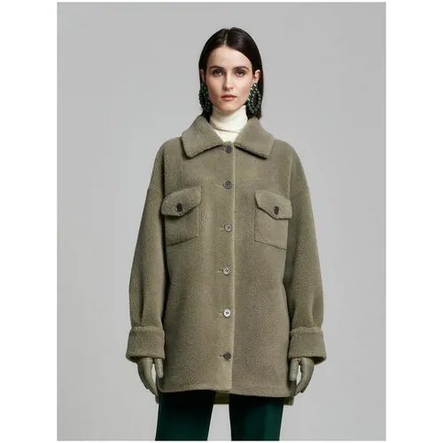Куртка silverfox, искусственный мех, оверсайз, размер 42, зеленый