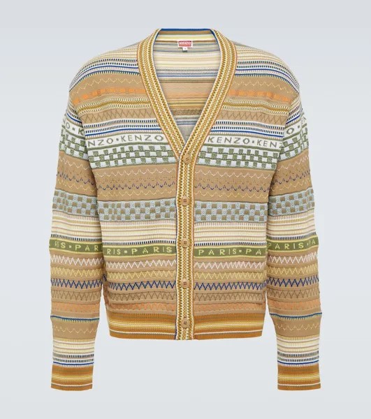 Кардиган Fair Isle из хлопка Kenzo, бежевый