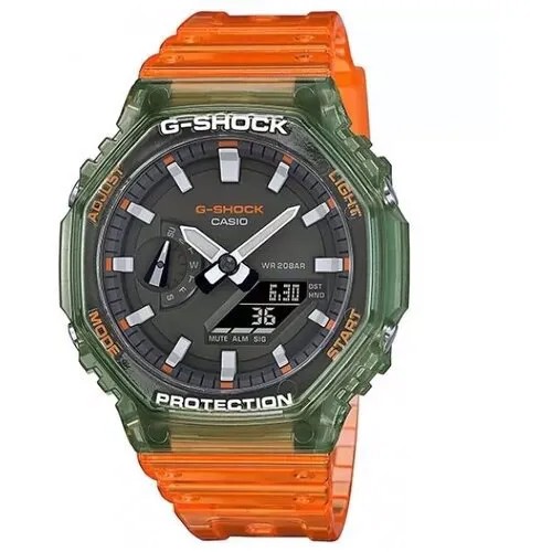 Наручные часы CASIO мужские G-Shock Наручные часы Casio G-SHOCK GA-2100HC-4A кварцевые, будильник, секундомер, таймер обратного отсчета, водонепроницаемые, подсветка дисплея