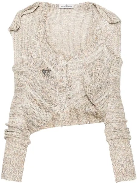 Vivienne Westwood кардиган Colette асимметричного кроя, нейтральный цвет