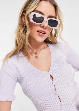 Сиреневый кардиган с короткими рукавами Monki Salma-Голубой