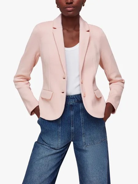 Приталенная трикотажная куртка Whistles, бледно-розовая