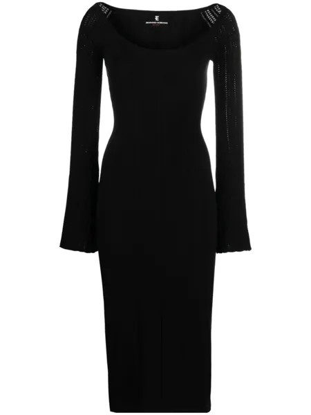 Ermanno Scervino трикотажное платье с вырезом-лодочкой, черный