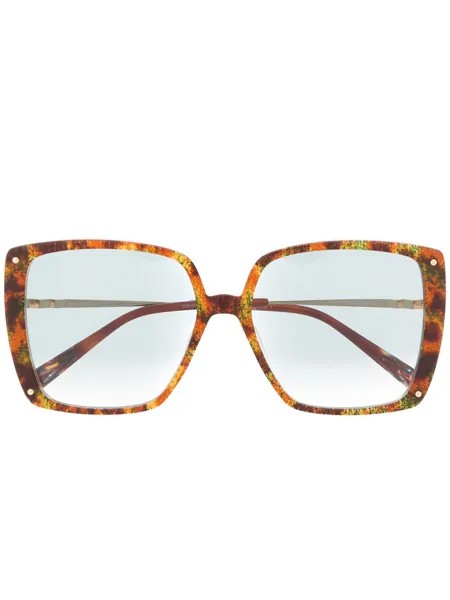 MISSONI EYEWEAR солнцезащитные очки в массивной оправе с абстрактным принтом