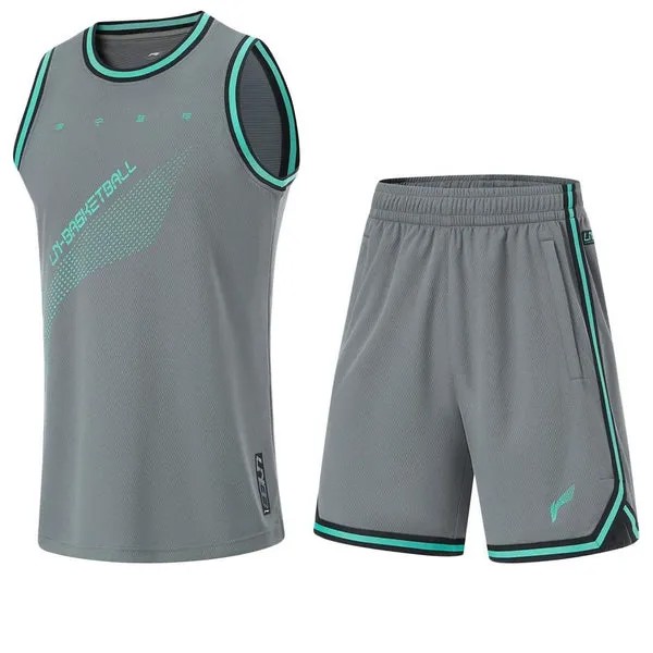 Костюмы cba logo баскетбольный костюм Li-Ning, серый