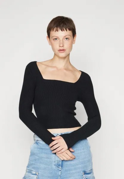 Рубашка с длинным рукавом OTTOMAN NECK REORDER Abercrombie & Fitch, черный