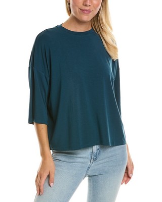 Женская футболка свободного кроя Eileen Fisher, синяя, размер S