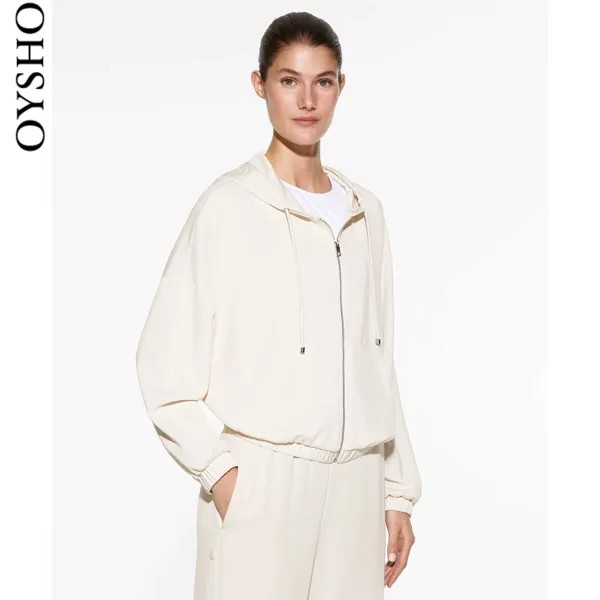 Куртка короткая Oysho с капюшоном, абрикосовый