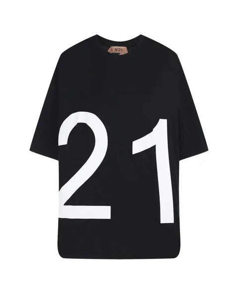 Черная футболка с логотипом No. 21
