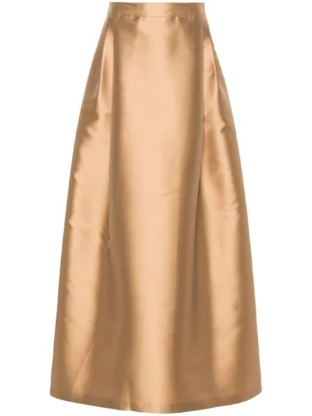 Alberta Ferretti юбка с завышенной талией и складками, нейтральный цвет