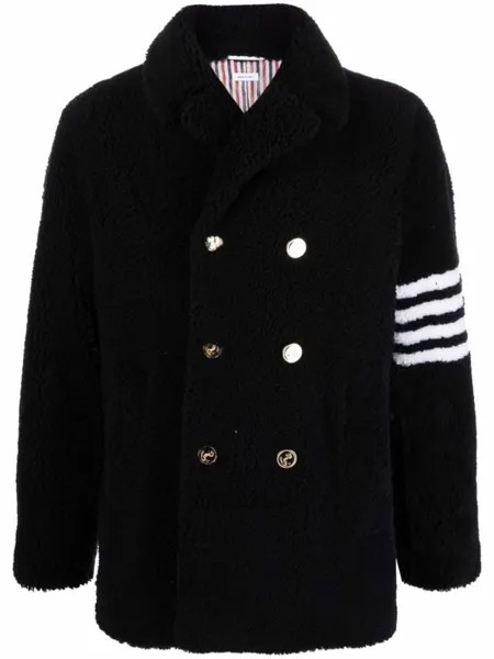 Thom Browne бушлат с полосками 4-Bar, синий