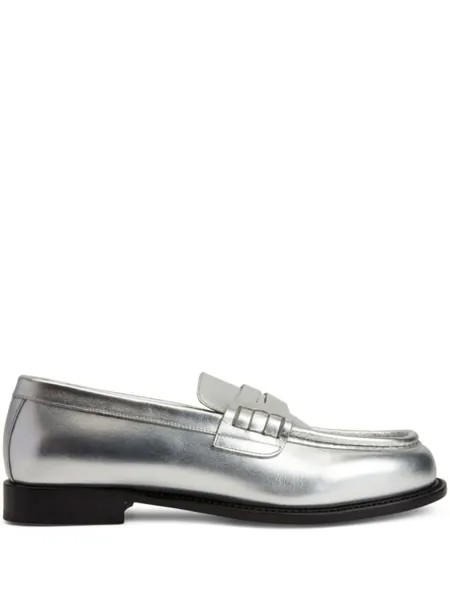 Giuseppe Zanotti лоферы Euro с эффектом металлик, серебристый