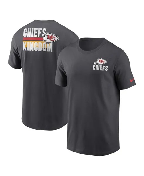Мужская антрацитовая футболка Kansas City Chiefs Blitz Essential Nike