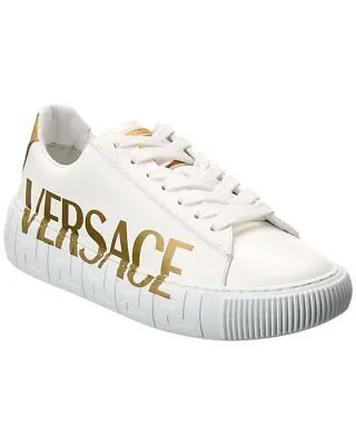 Кожаные кроссовки Versace Greca женские