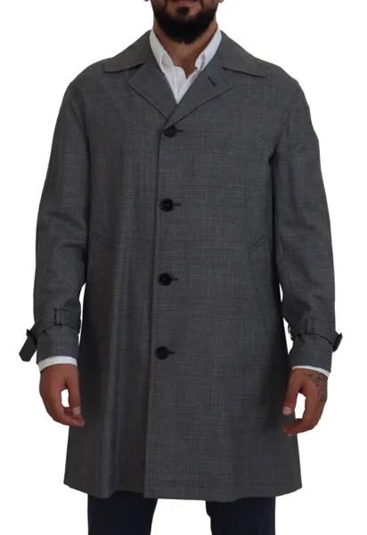 DOLCE - GABBANA Куртка-тренч серого цвета в шерстяную клетку, длинная IT44 /US34 /XS Рекомендуемая розничная цена 2500 долларов США