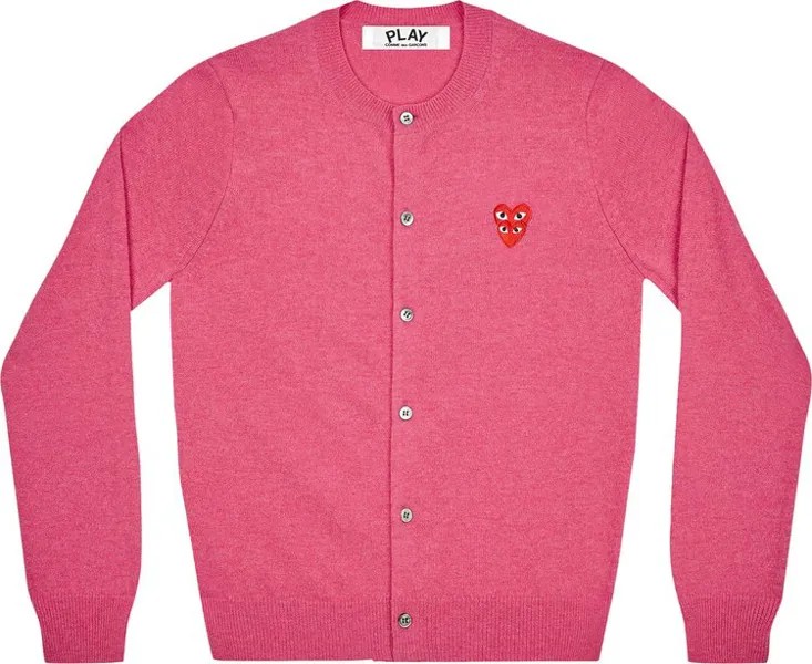 Кардиган Comme des Garçons PLAY Wool Layered Double Heart Cardigan 'Pink', розовый