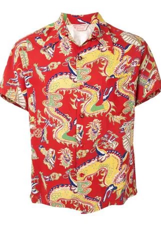 Fake Alpha Vintage 1950s dragon print short-sleeved shirt