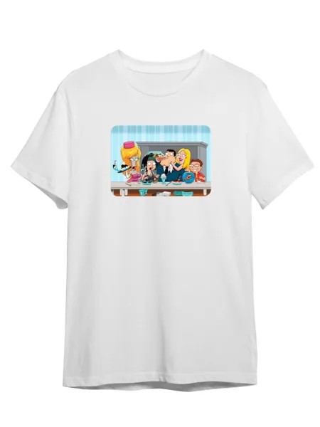 Футболка унисекс Каждому Своё Американский папаша/American Dad MUAP7 белая XL