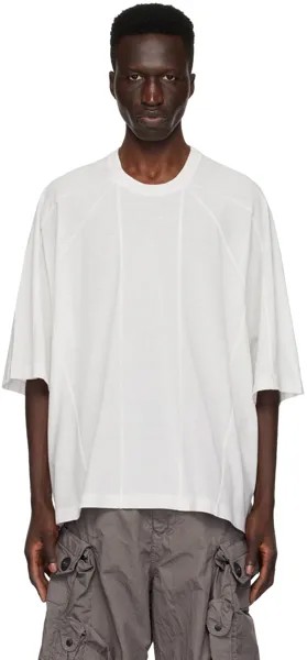 Бело-белая футболка со вставками Julius, цвет Off-white