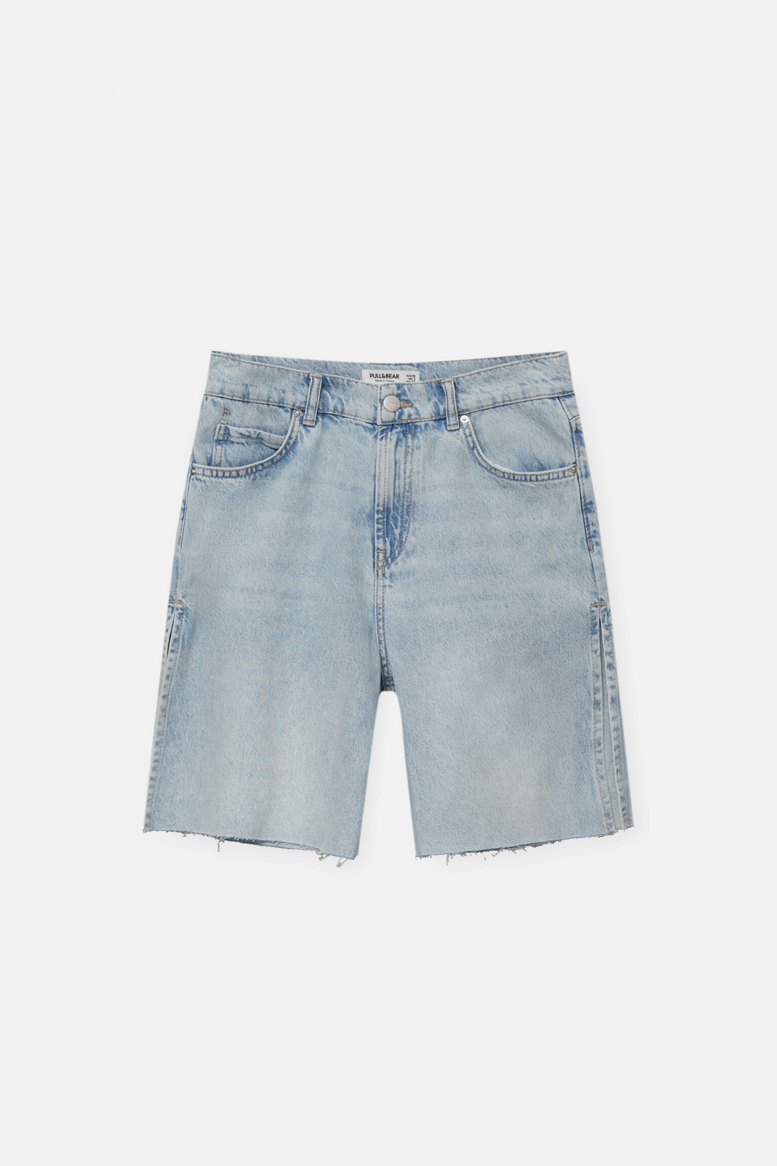Шорты женские Pull&Bear PUL572704788 голубые 36 EU. Доставка из-за рубежа.