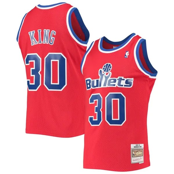 Мужская майка Mitchell & Ness Bernard King Red Washington Bullets 1990-91 Hardwood Classics Swingman
