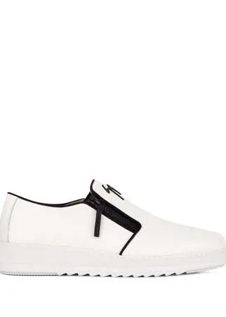 Giuseppe Zanotti лоферы с логотипом и молнией