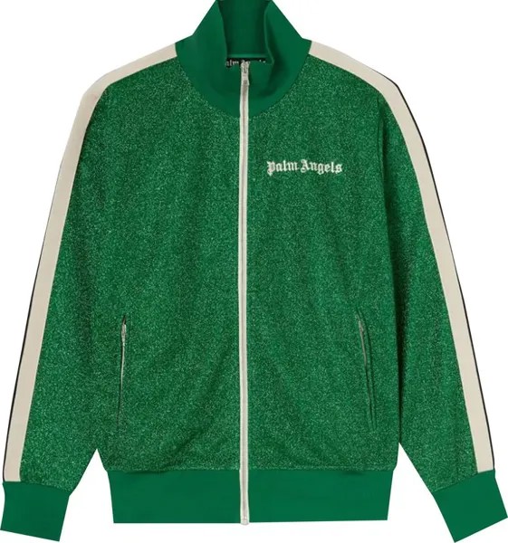 Куртка Palm Angels Lurex Track Jacket 'Green/White', зеленый