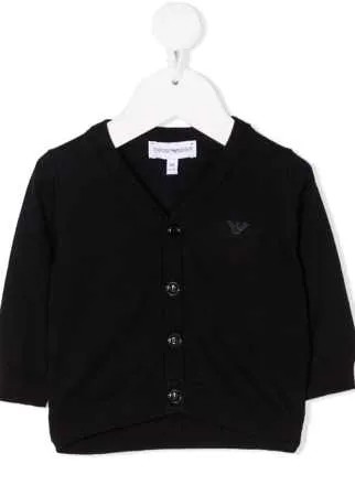 Emporio Armani Kids кардиган с отделкой в рубчик и логотипом