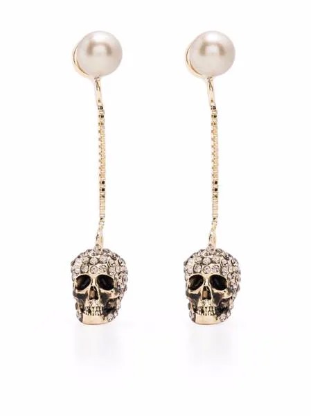 Alexander McQueen серьги с декором Skull