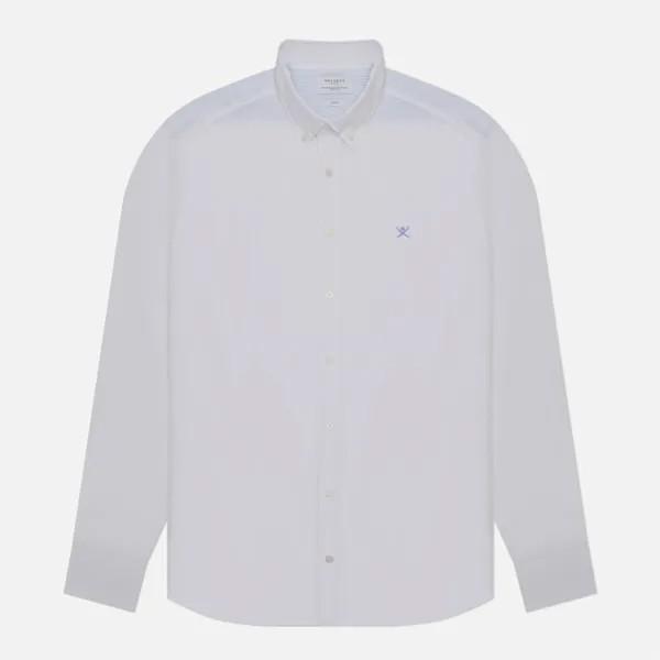 Мужская рубашка Hackett Garment Dyed Linen B Slim Fit белый, Размер S
