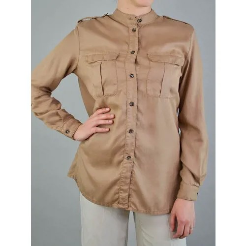 Блуза  Trussardi Jeans, длинный рукав, размер 40, коричневый