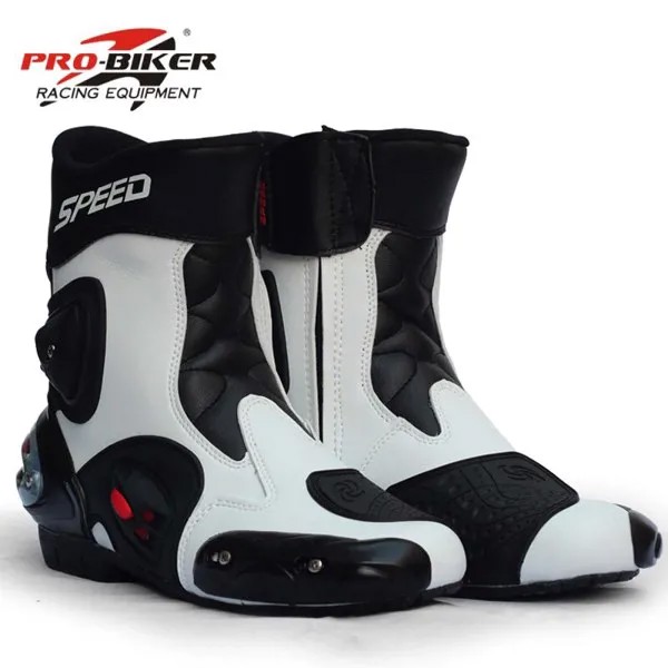 Мотоциклетные ботинки PRO-BIKER SPEED, защитные полусапожки для езды на мотоцикле, гонок, кроссовые, черные, красные, белые