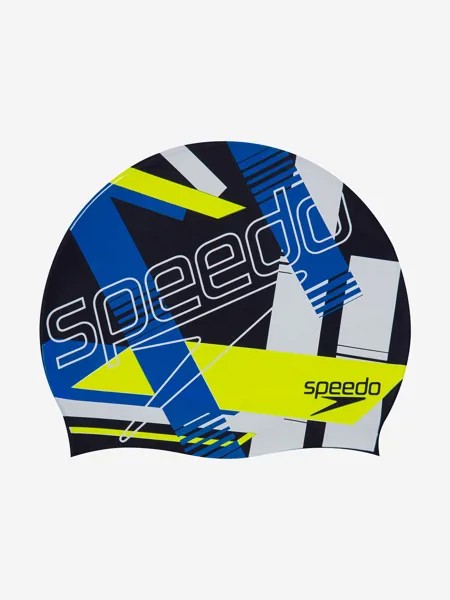 Шапочка для плавания Speedo Slogan Print, Синий, размер 52-58