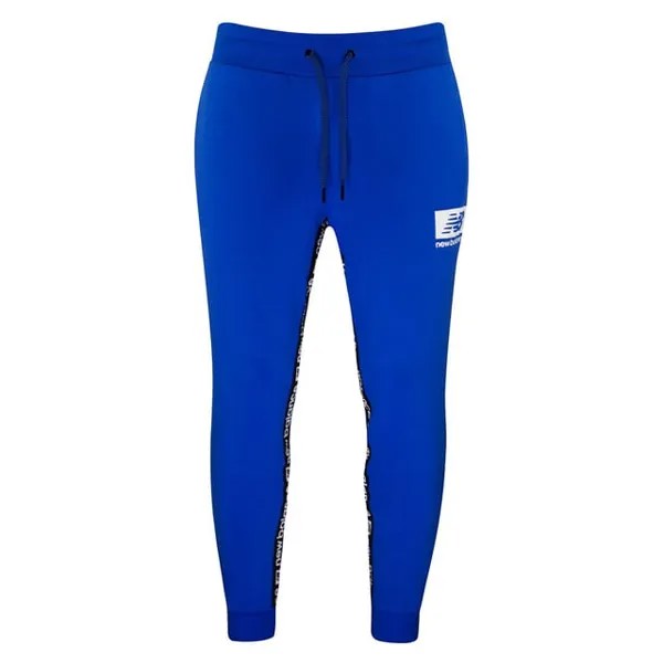 Синие мужские флисовые спортивные брюки New Balance с эластичной талией MP13508 LSB New Balance, синий