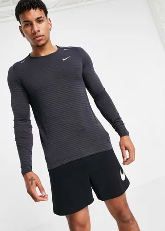 Черный лонгслив Nike Running Techknit Ultra-Черный цвет