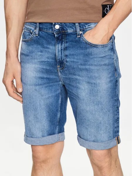 Джинсовые шорты узкого кроя Calvin Klein, синий